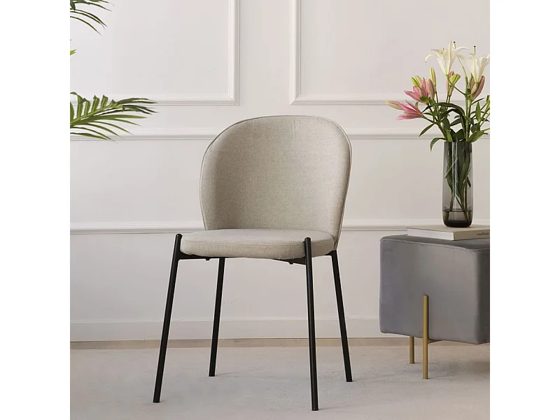 Sedia in tessuto tessuto Beige 55x85