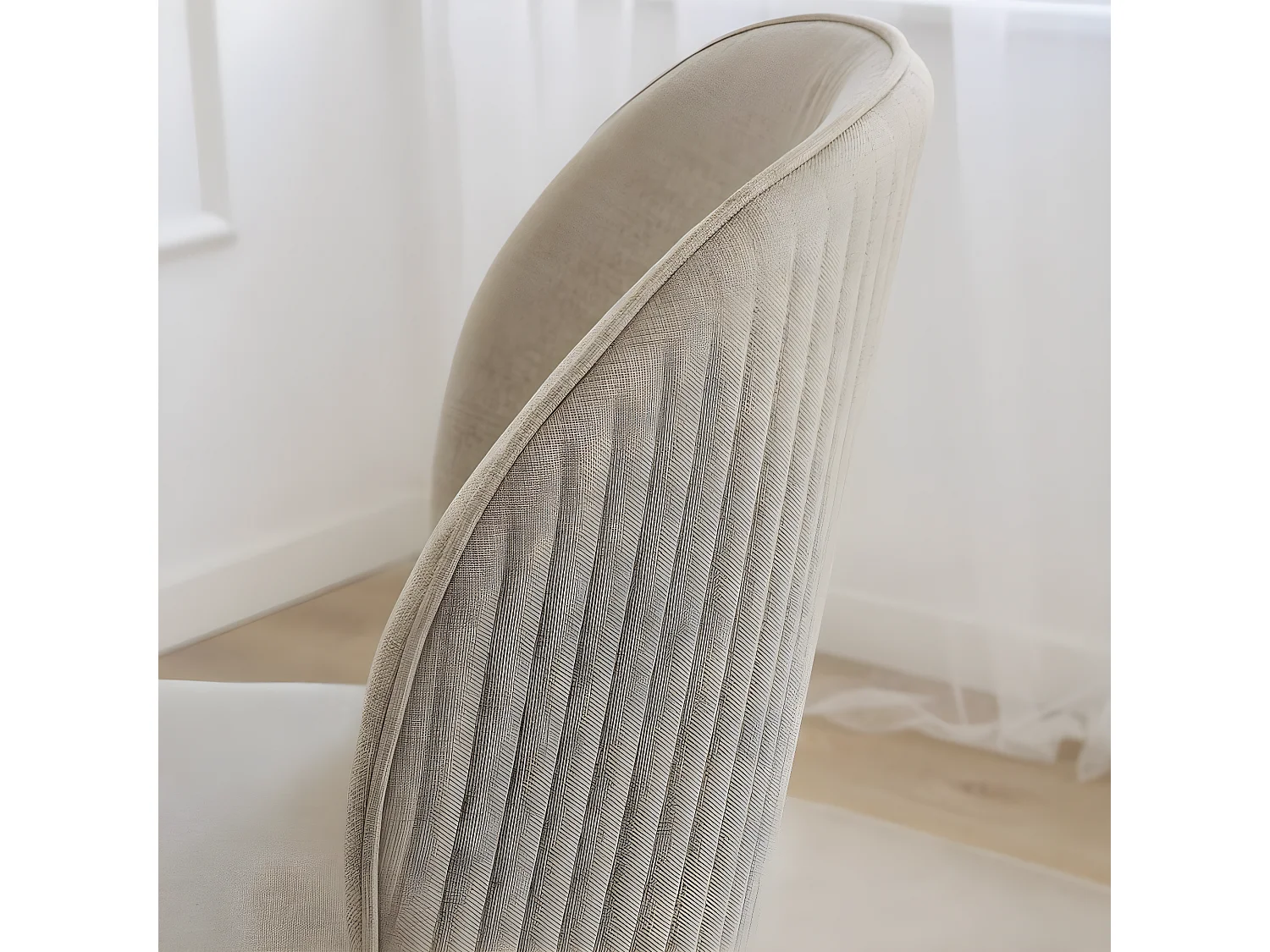 Pack Set di 6 sedie tessuto Beige 48x85