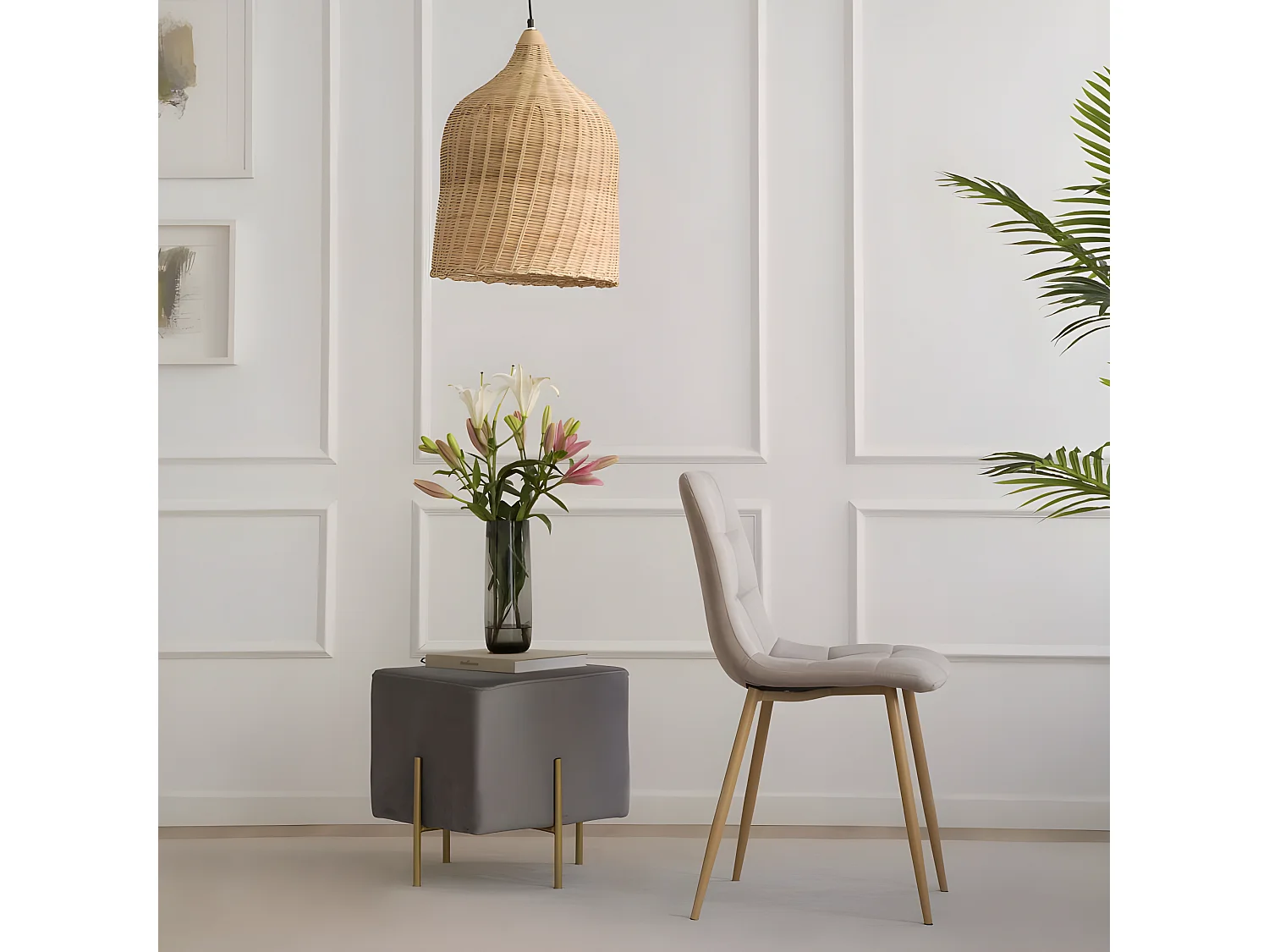 Sedia in tessuto tessuto Beige 55x88