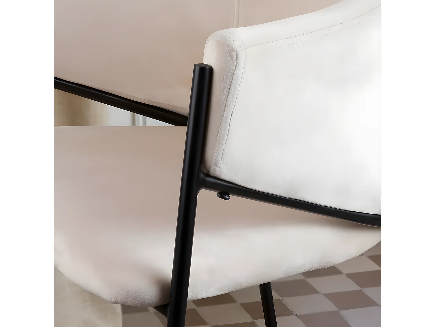 Chaise en tissu et bois Beige (621) 55x81