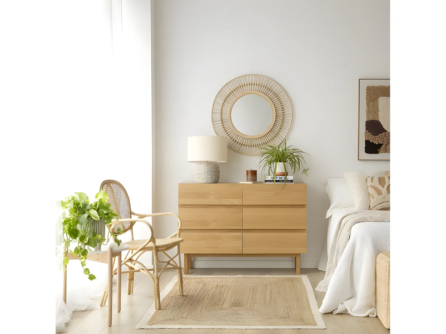 Chaise en rotin naturel 54x92