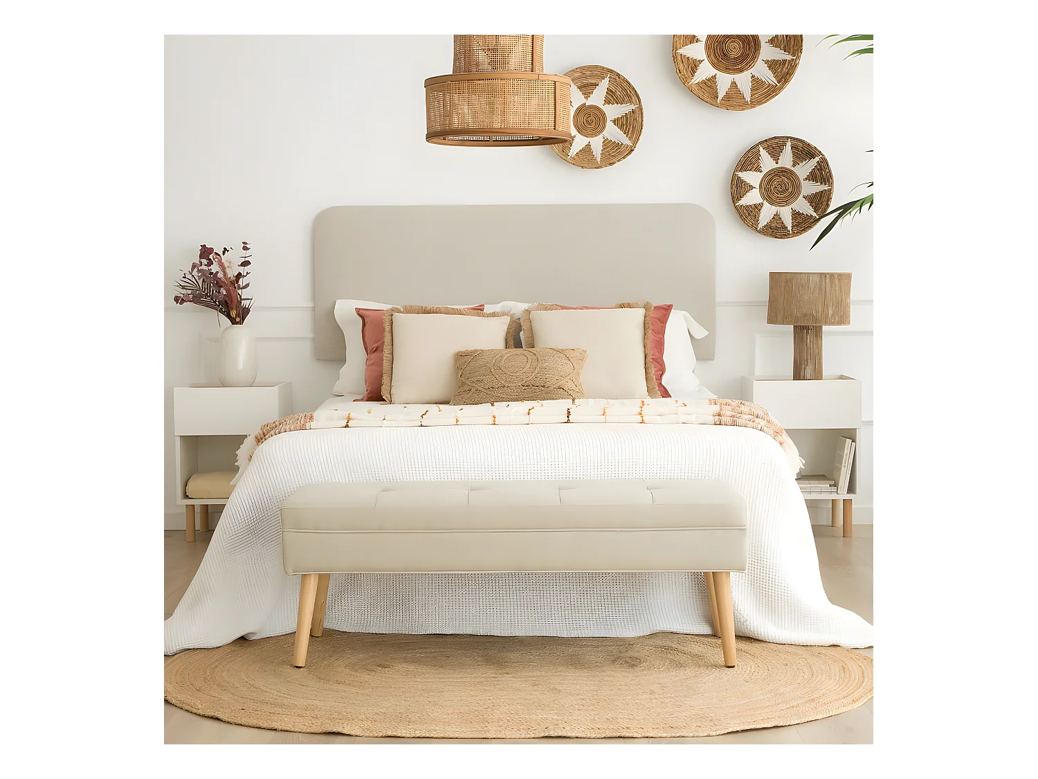 Banc en mdf Beige 119x43
