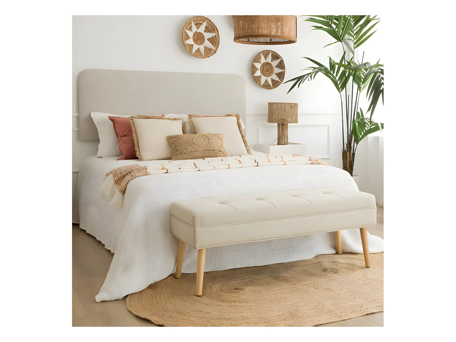Banc en mdf Beige 119x43