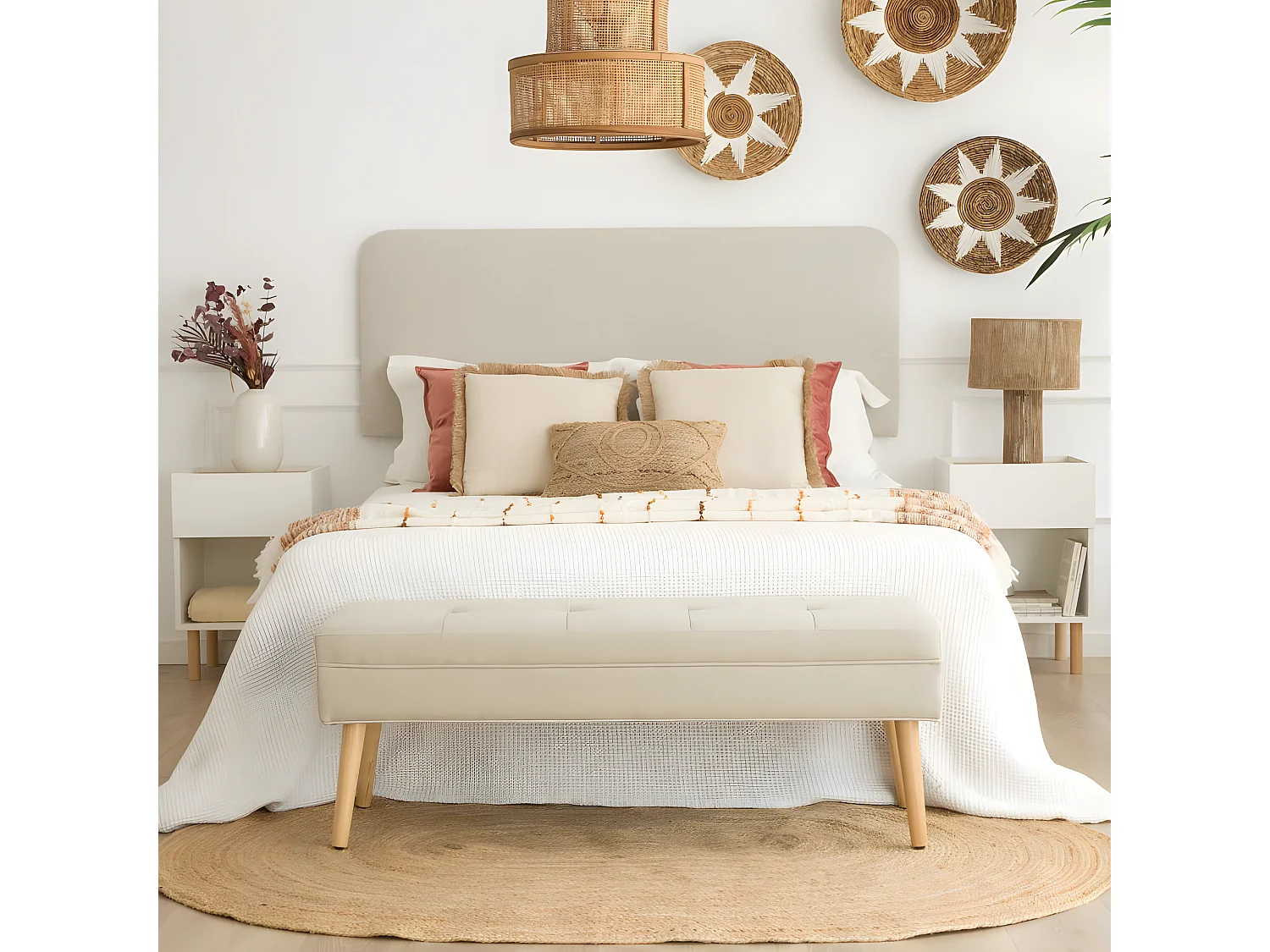 Banc en mdf Beige 119x43