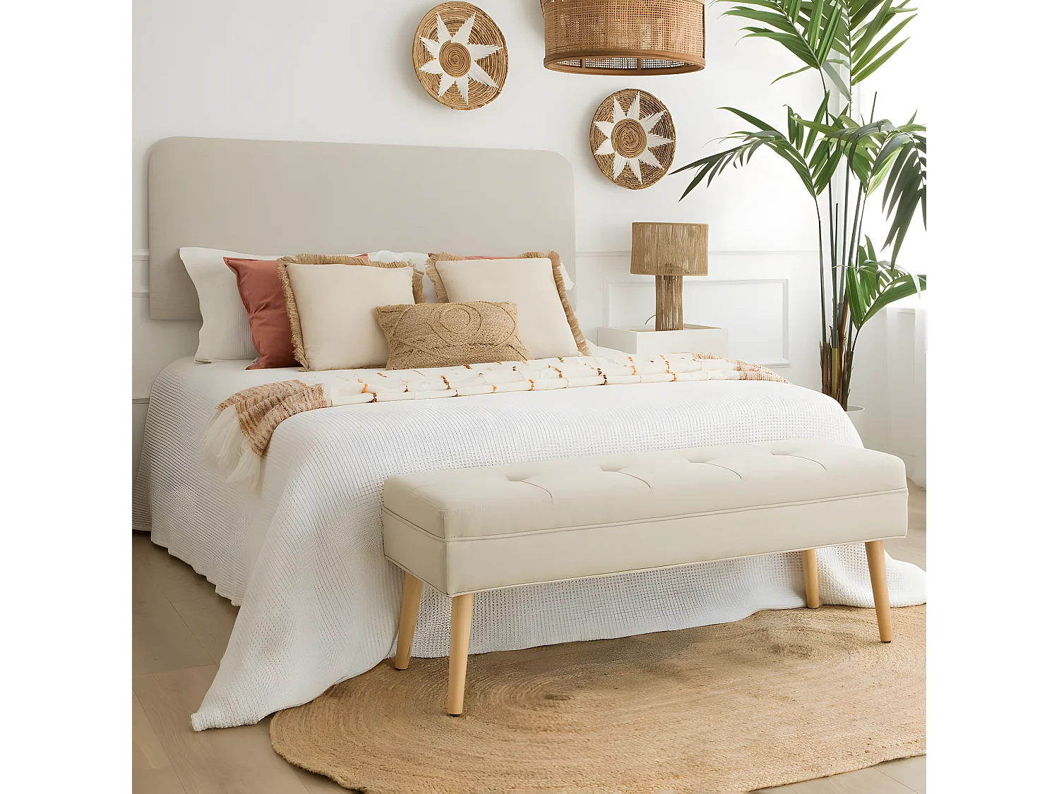 Banc en mdf Beige 119x43