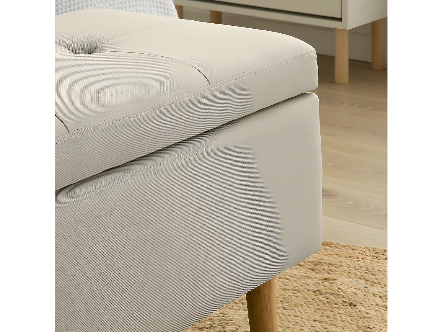 Panca marcature in compensato, schiuma e tappezzeria Beige (800) 43x46