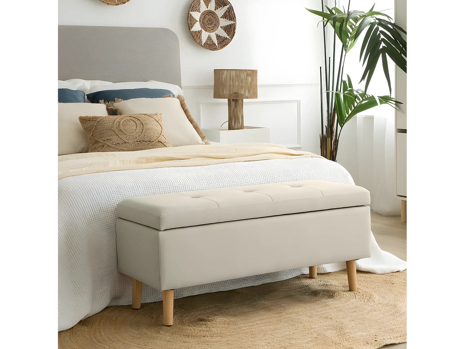 Banc en mdf Beige (800) 106x46
