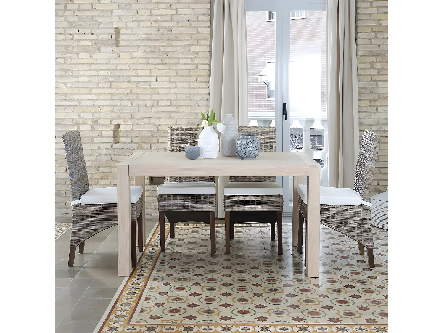 Tavolo da pranzo allungabile legno massello, pannello in mdf e impiallacciatura  naturale 90x78