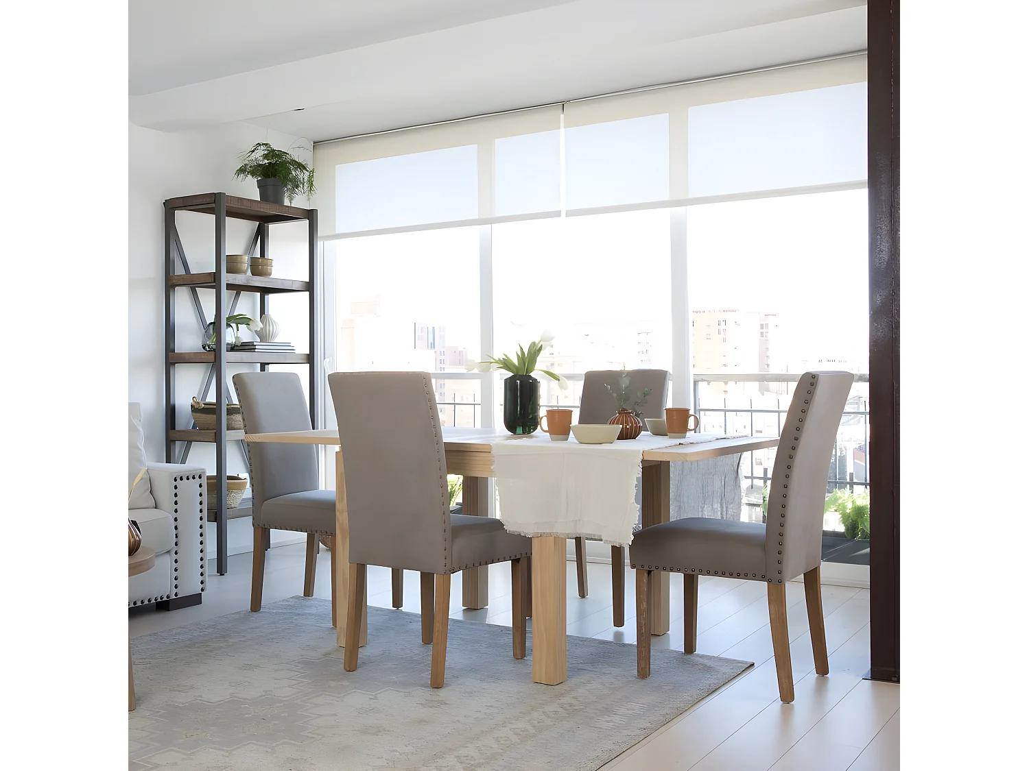 Table à manger extensible en bois massif naturel 90x78