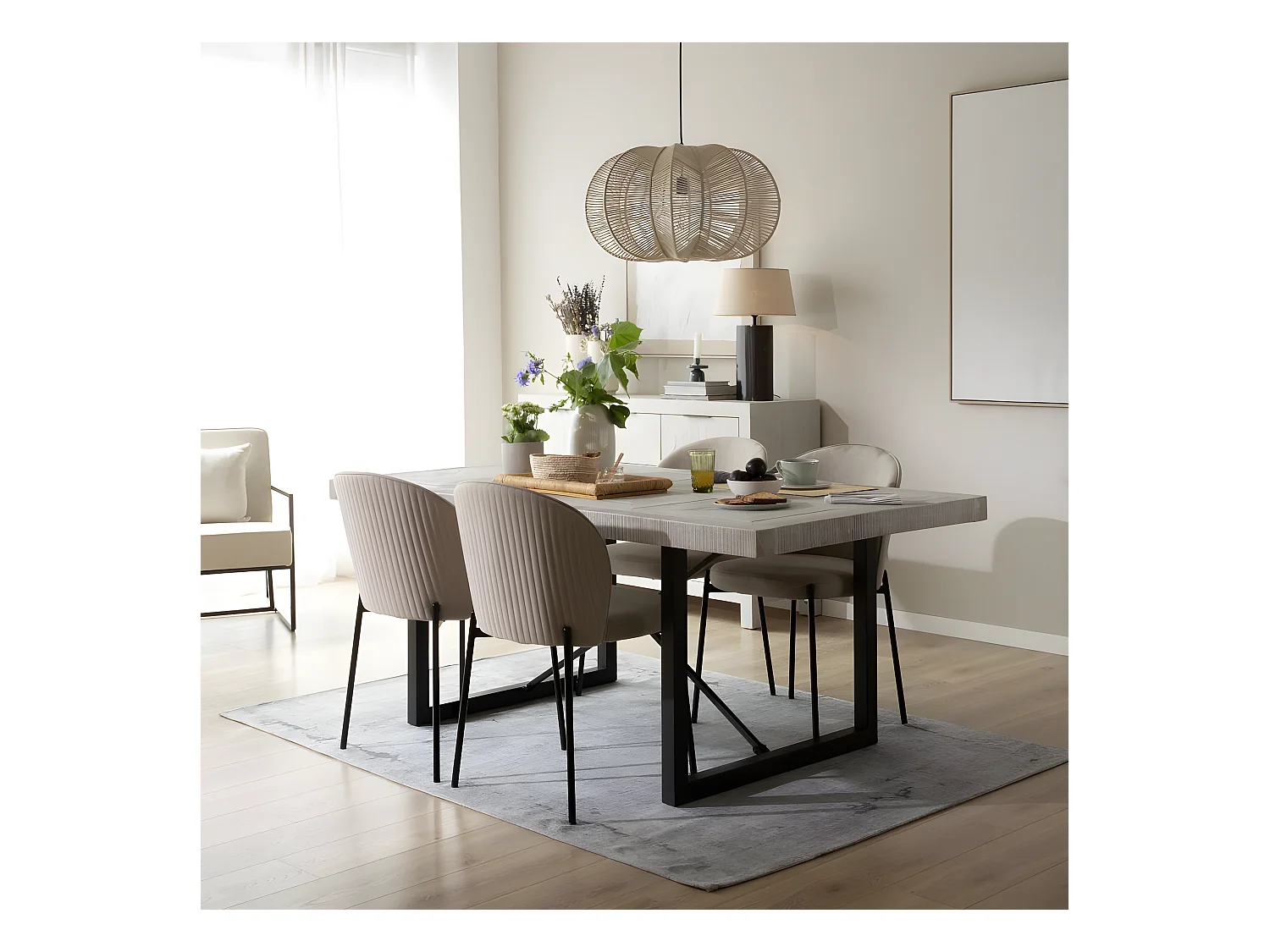 Tavolo da pranzo legno massiccio di araucaria bianco 100x76