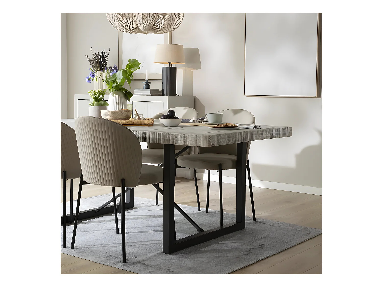 Tavolo da pranzo legno massiccio di araucaria bianco 100x76