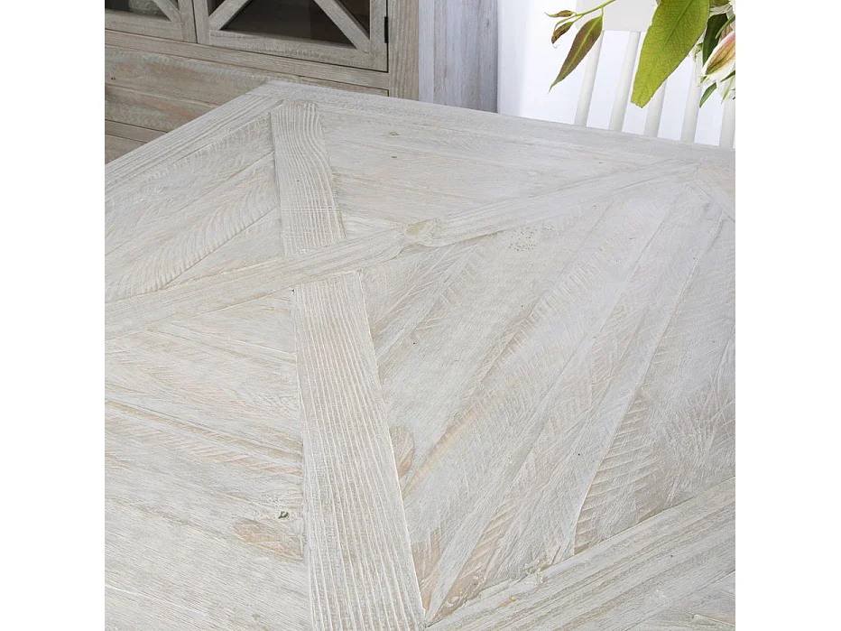 Table à manger en bois massif blanc 175x78
