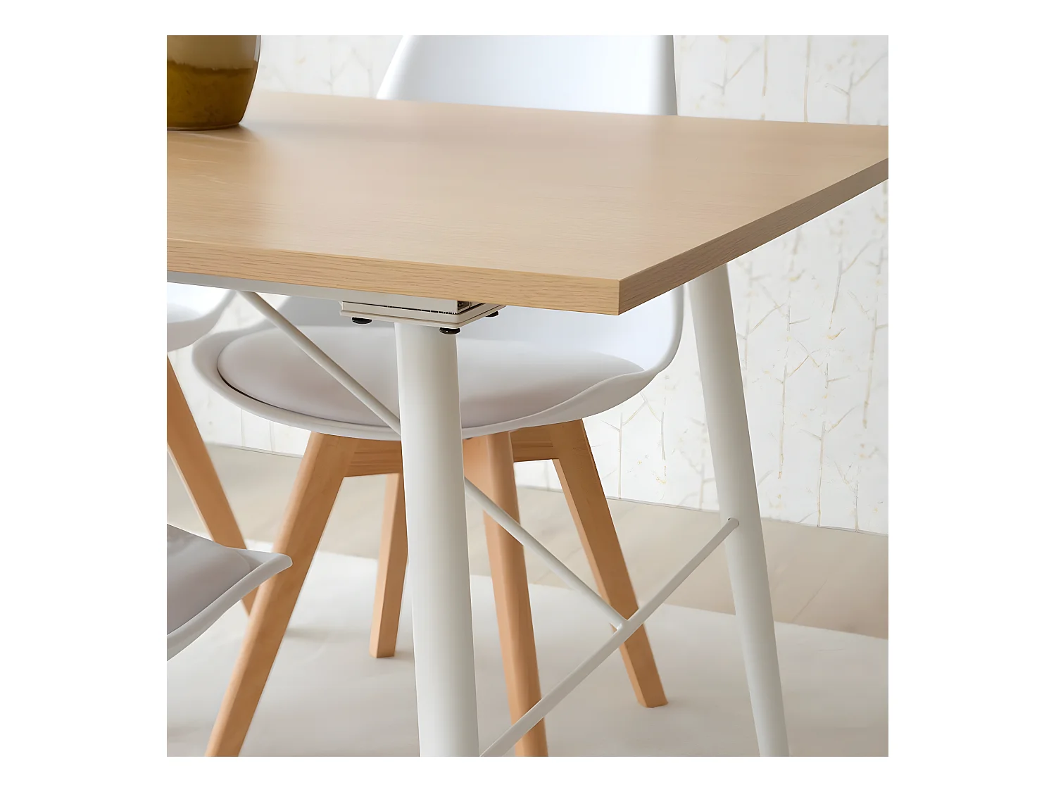 Table à manger en mdf chêne beige 160x75