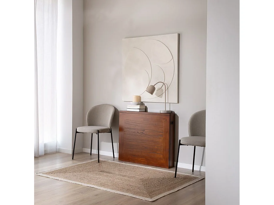 Table à manger pliante en bois massif marron 160x78