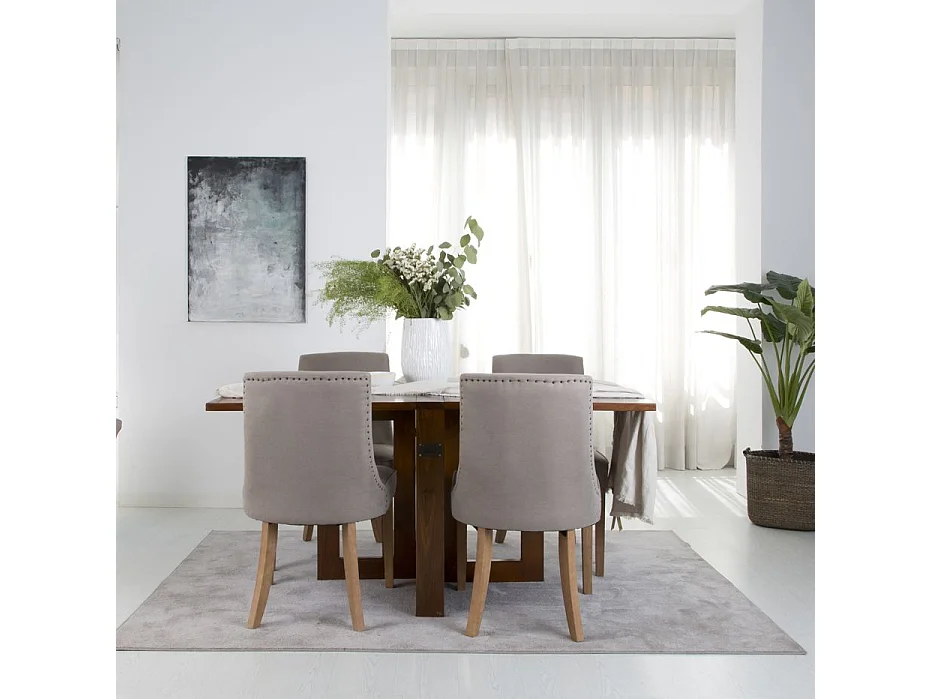 Table à manger pliante en bois massif marron 160x78