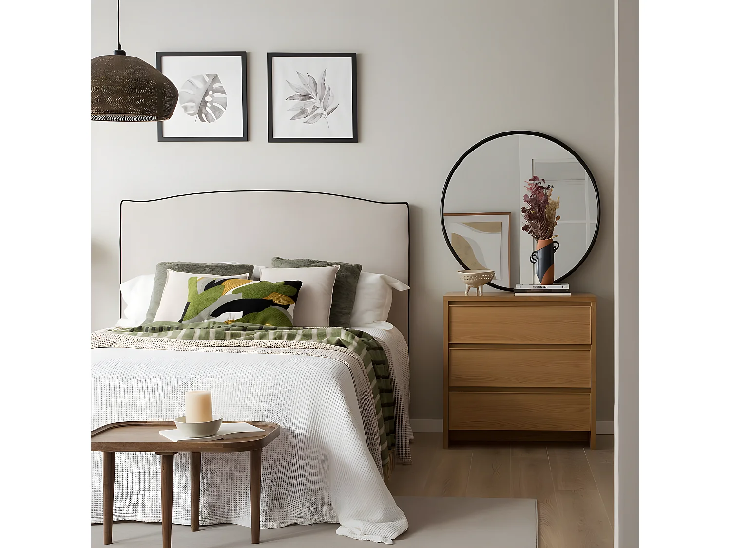 Commode effet bois naturel 80x80