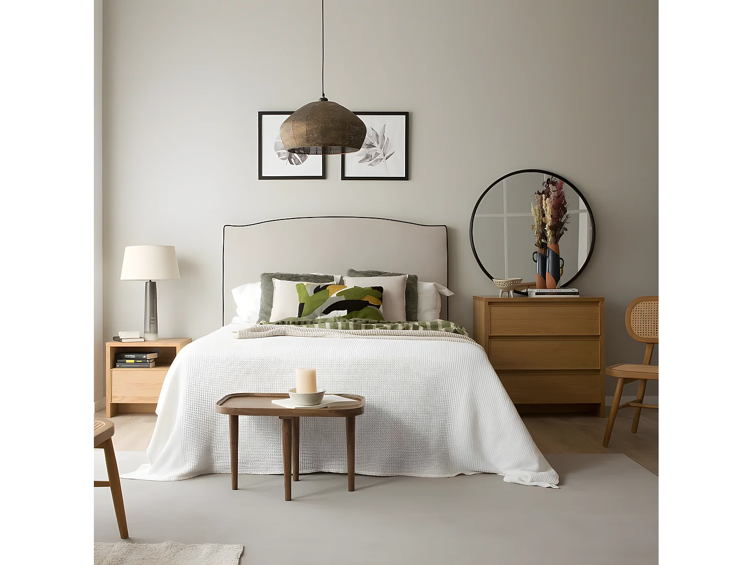 Commode effet bois naturel 80x80