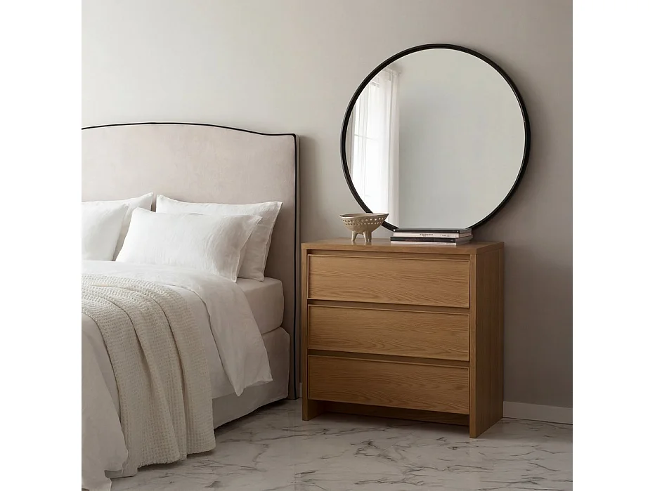 Commode effet bois naturel 80x80