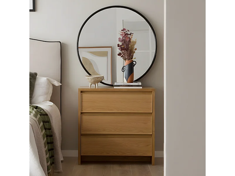 Commode effet bois naturel 80x80