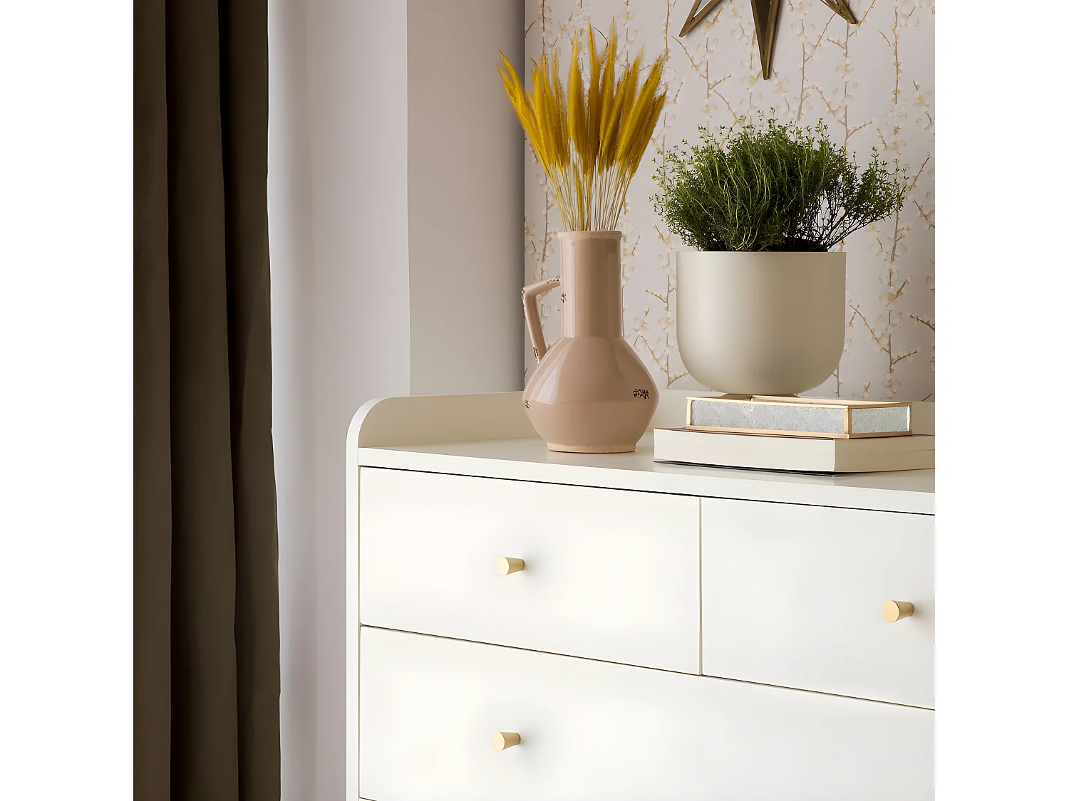 Commode effet bois blanc 100x110