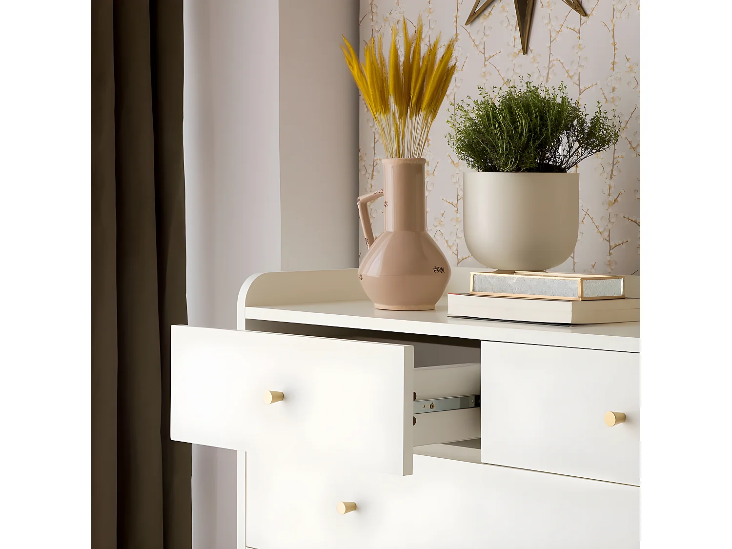 Commode effet bois blanc 100x110