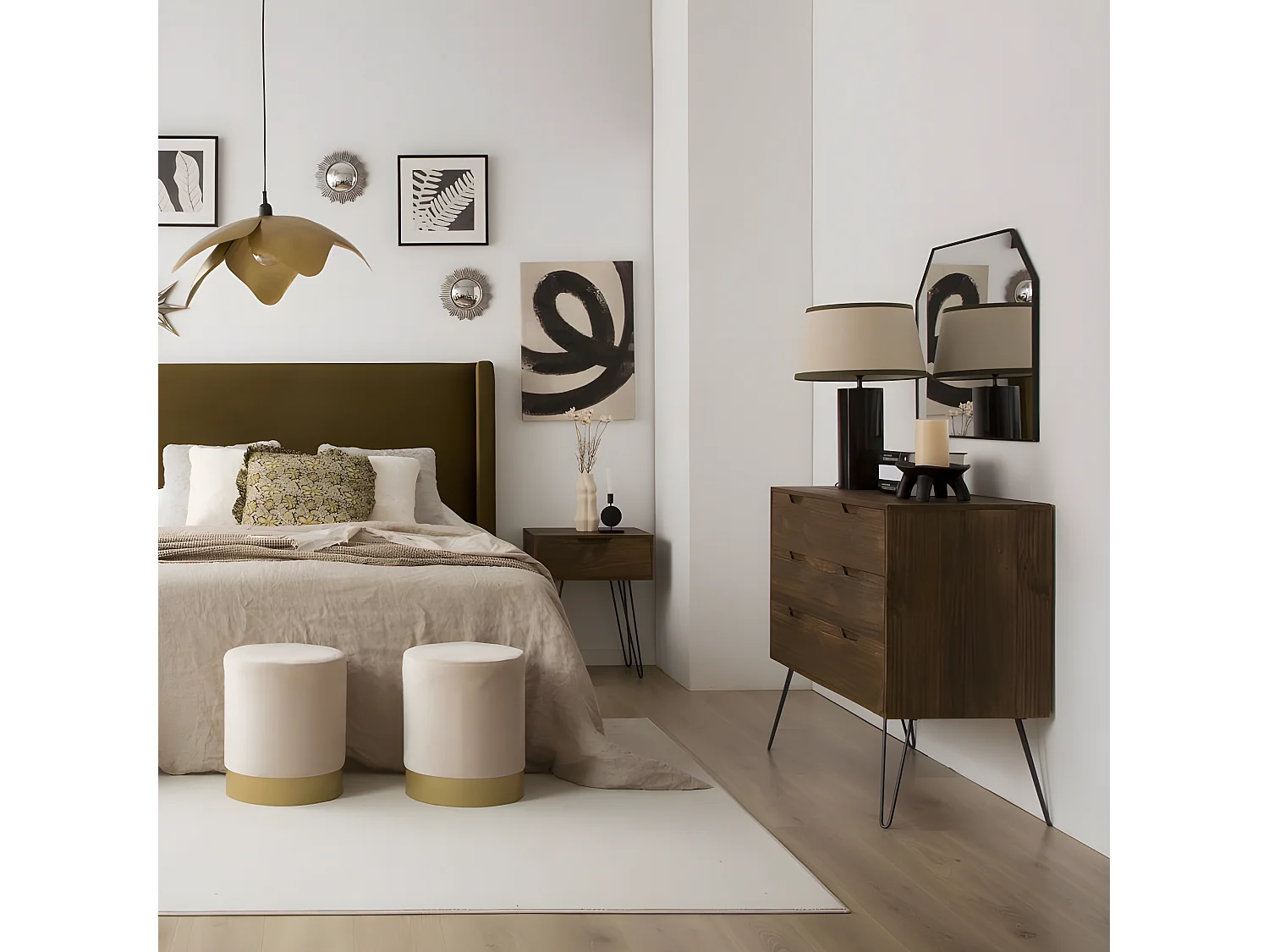 Commode en bois massif naturel 100x88