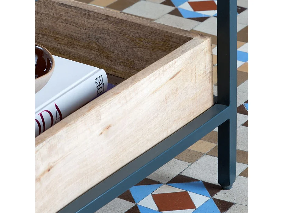 Tavolino da salotto legno massiccio di mango naturale 55x45