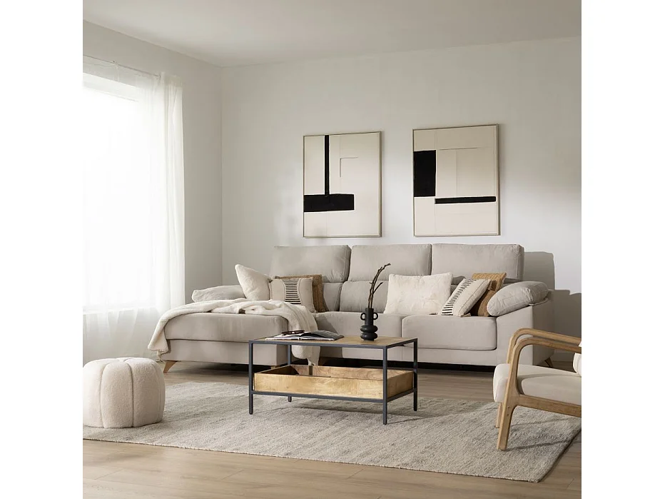 Tavolino da salotto legno massiccio di mango naturale 55x45