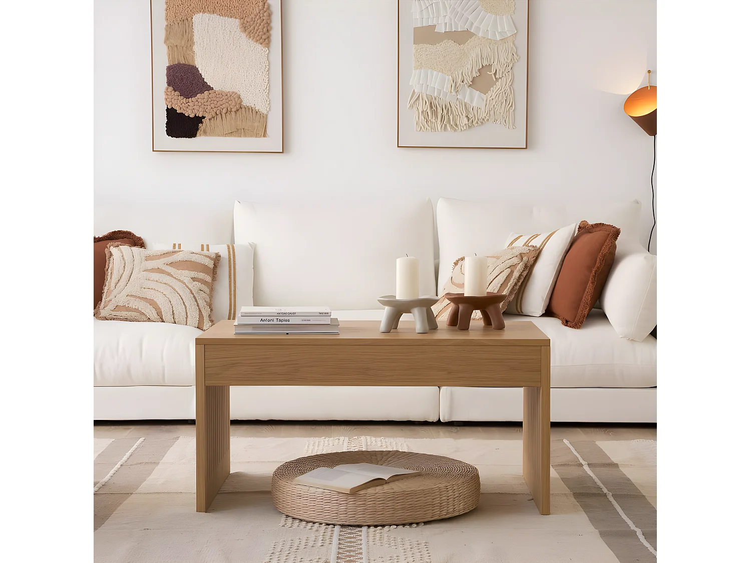 Tavolino da salotto pannello in lamiera naturale naturale 60x50