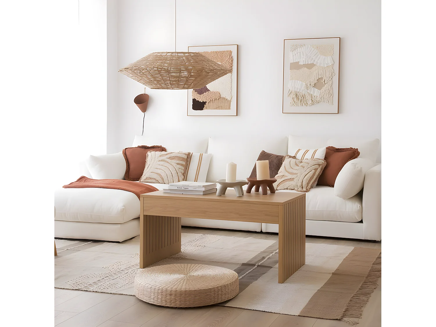 Tavolino da salotto pannello in lamiera naturale naturale 60x50