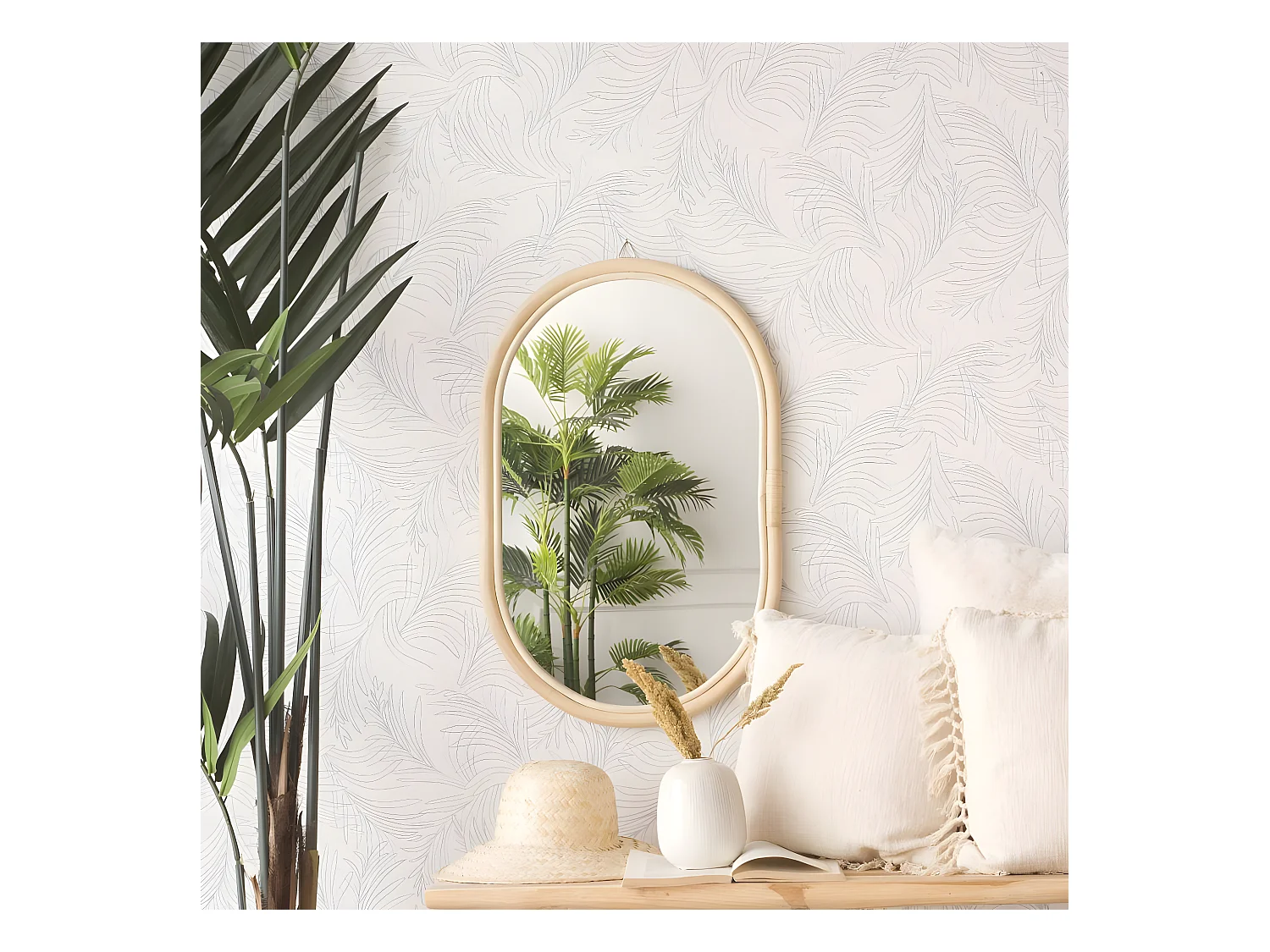 Miroir en bois massif naturel 0x70