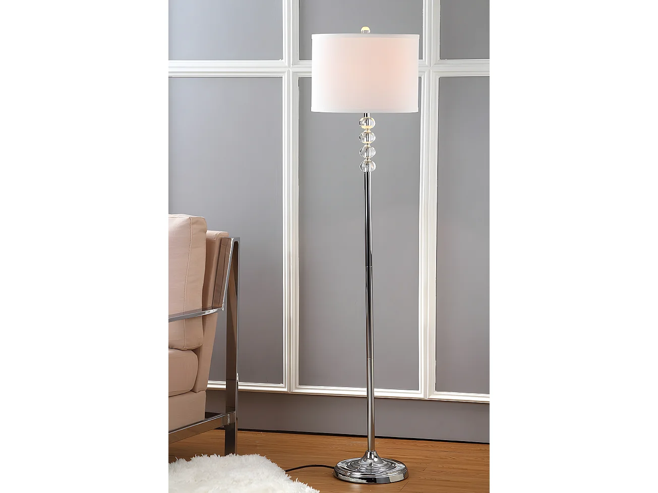 Lampadaire Clair & Chrome 36 X 36 X 152.4 cm - Lavonne