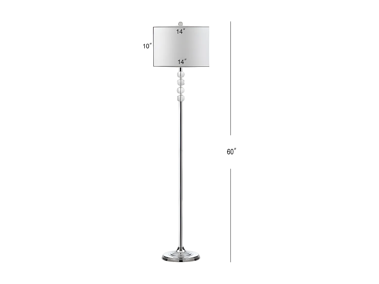 Lampadaire Clair & Chrome 36 X 36 X 152.4 cm - Lavonne