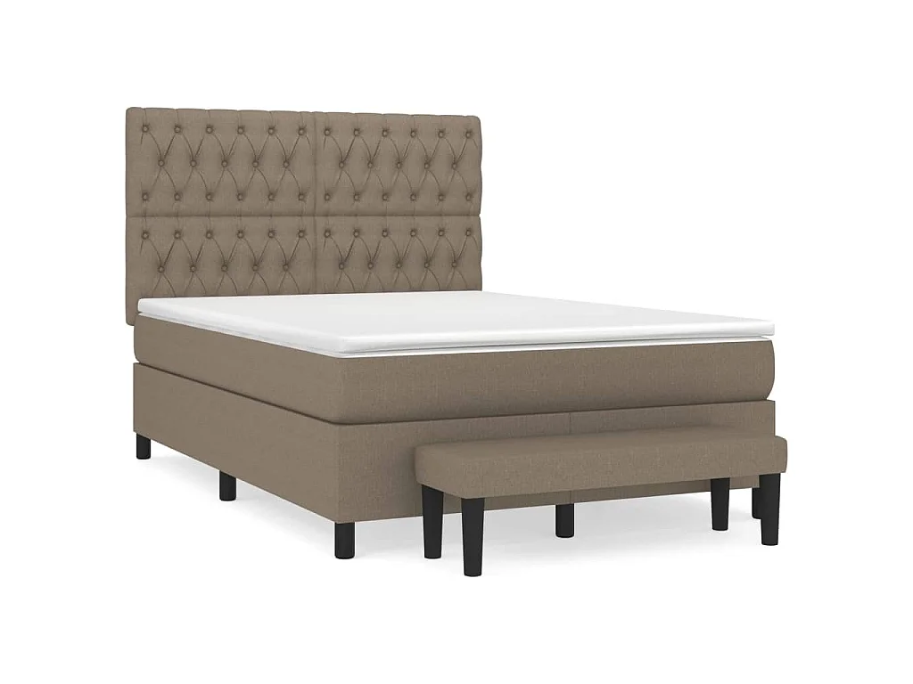 Boxspring met matras stof taupe 140x200 cm