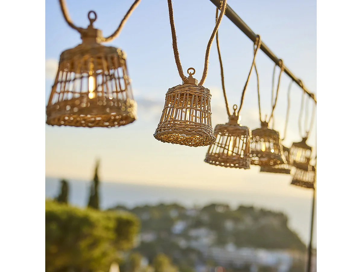 Guirlande d'extérieur SAMOA Beige Rotin 8m