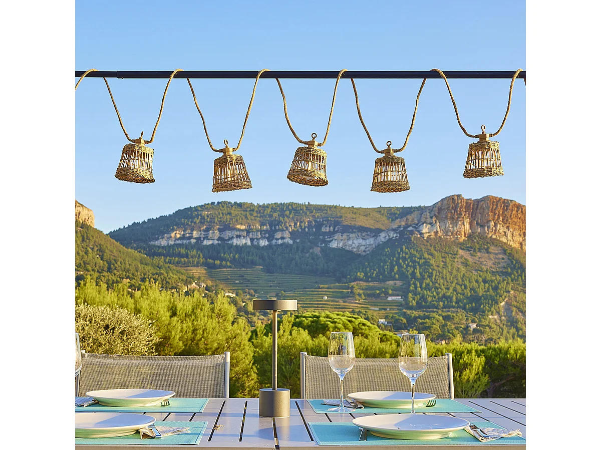 Guirlande d'extérieur SAMOA Beige Rotin 8m