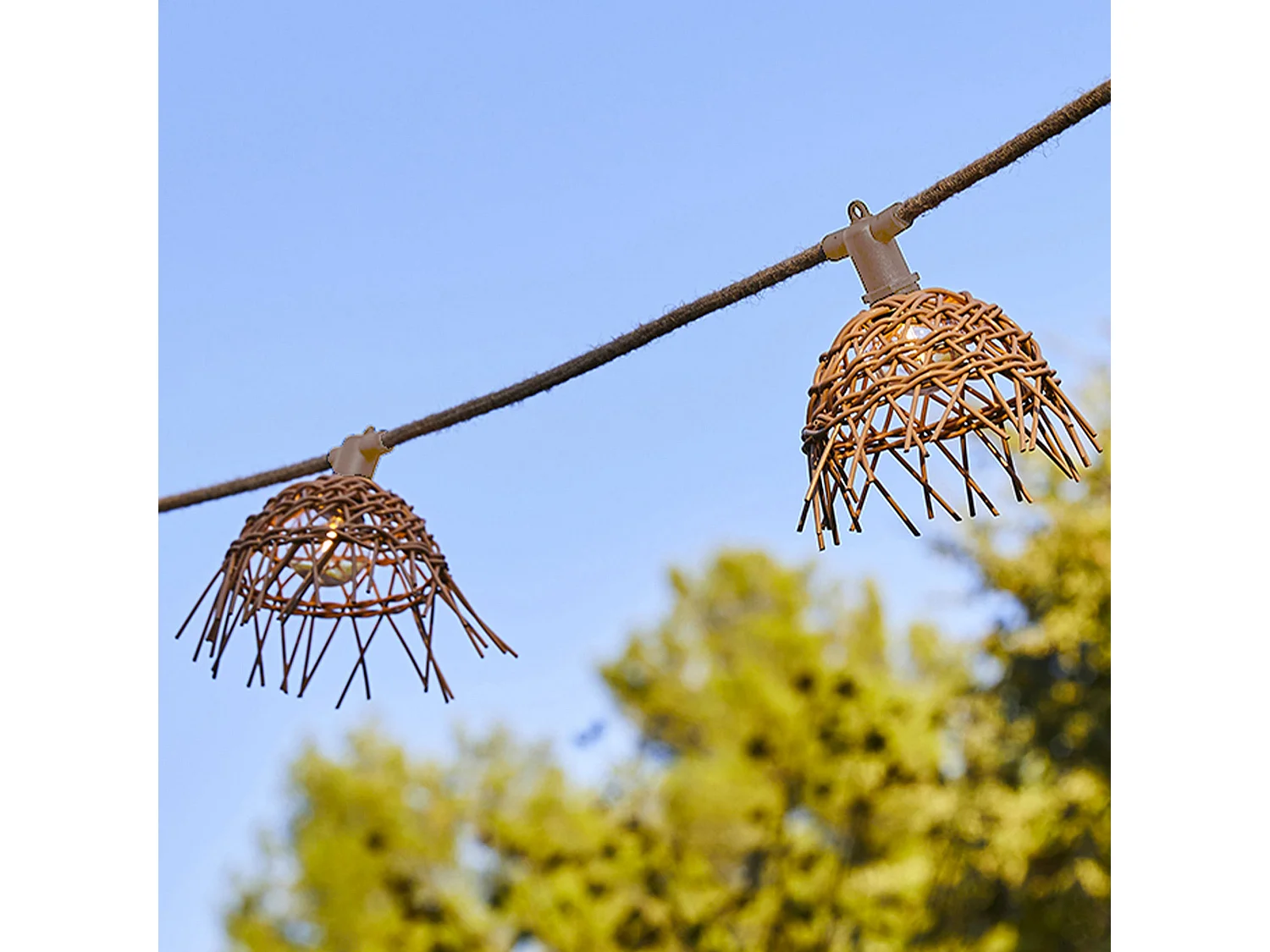 Guirlande solaire HAWAII Beige Corde 6m