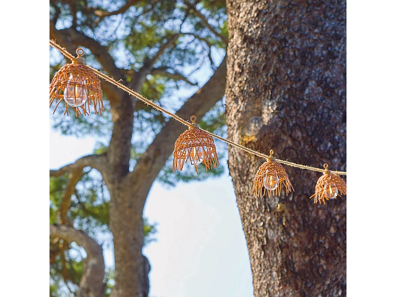 Guirlande solaire HAWAII Beige Corde 6m