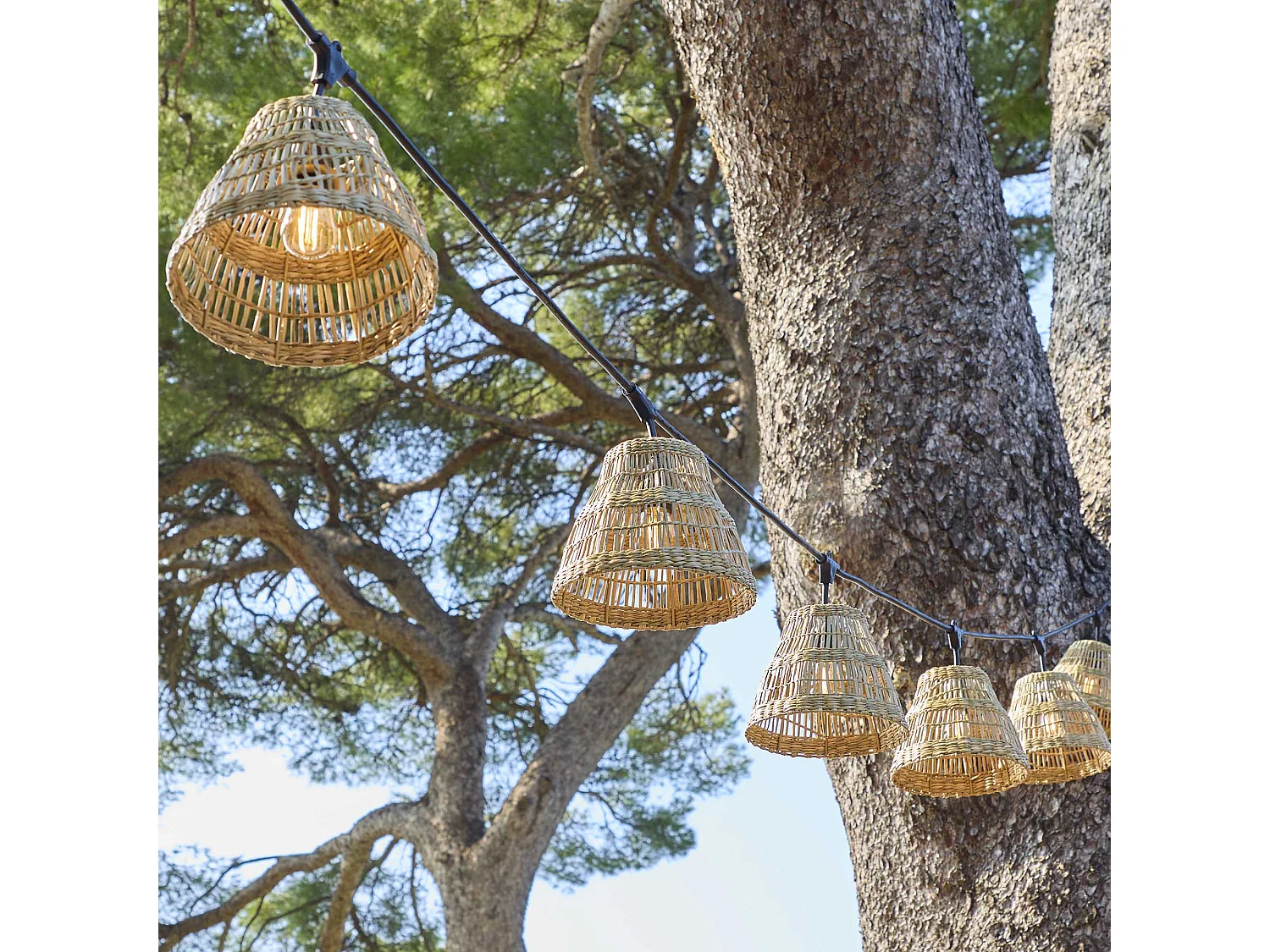 Guirlande lumineuse raccordable TESSA Beige Herbe marine 6m