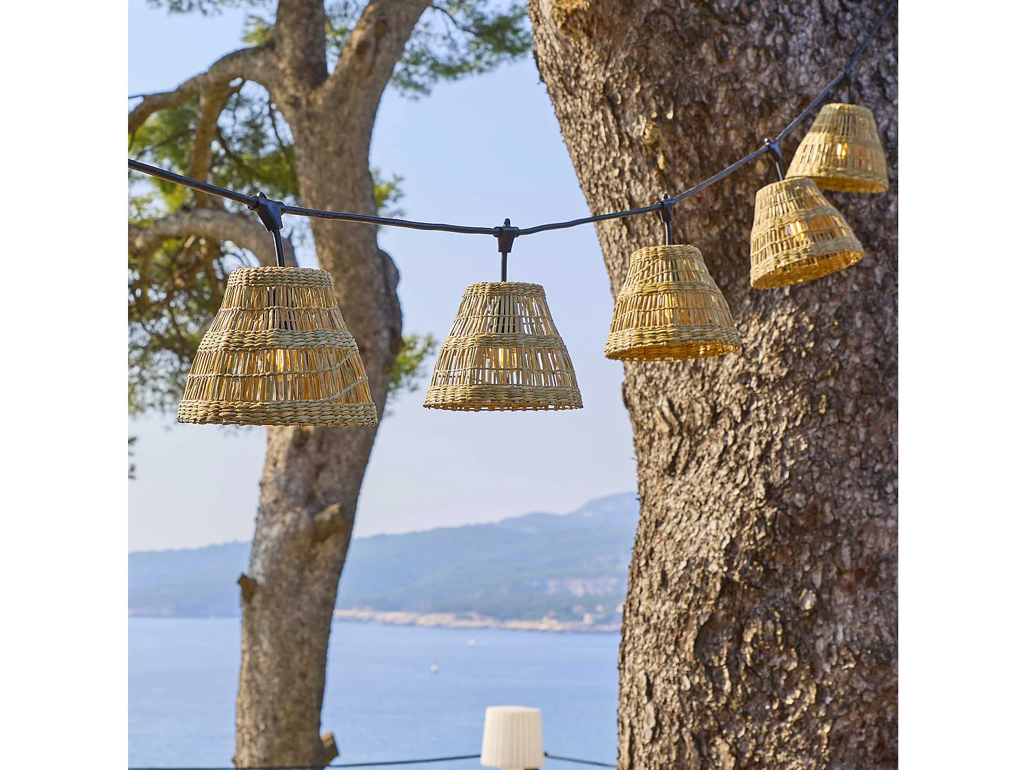 Guirlande lumineuse raccordable TESSA Beige Herbe marine 6m