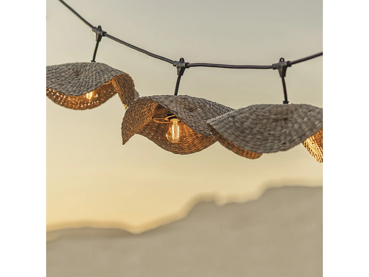 Guirlande lumineuse MOLLY Beige Herbe marine 6m