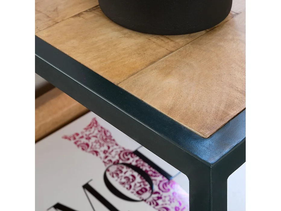 Tavolo ausiliare legno massiccio di mango naturale 45x50