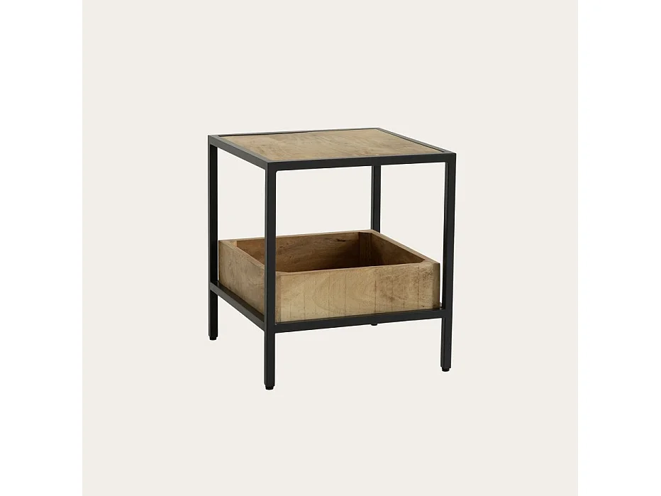 Tavolo ausiliare legno massiccio di mango naturale 45x50