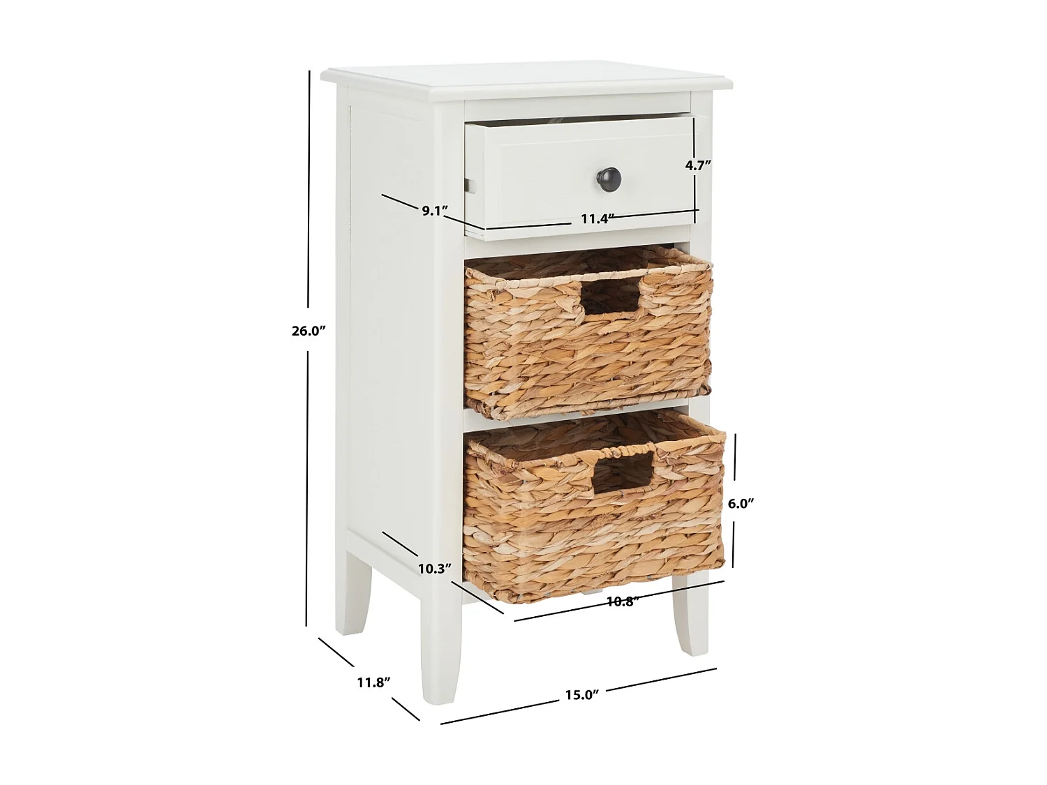 Table d'appoint Déchiré et blanc 30 X 38 X 70.1 cm - Mozell