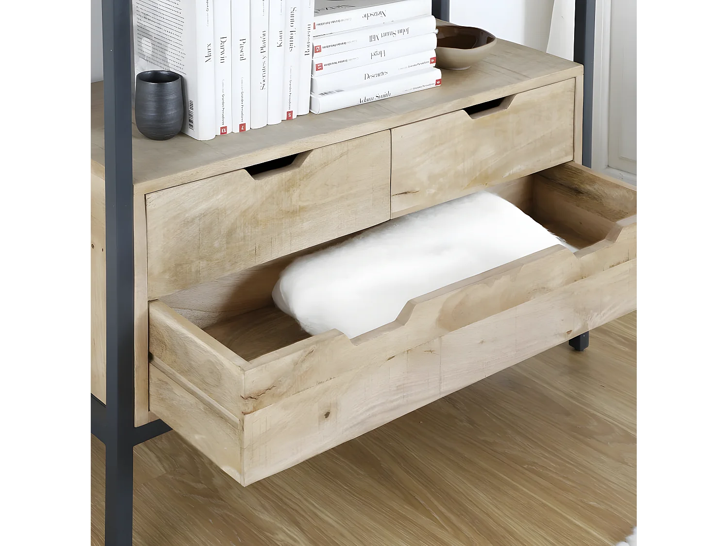 Mobile da ingresso legno massiccio di mango naturale 35x85