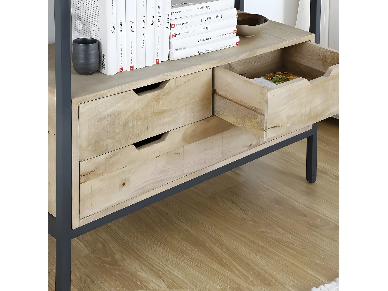 Mobile da ingresso legno massiccio di mango naturale 35x85