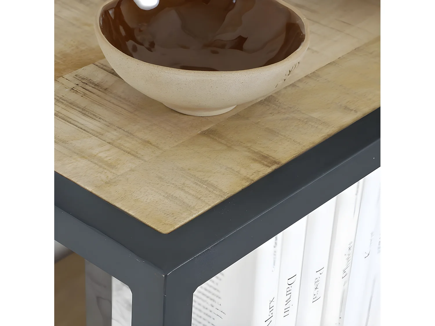 Mobile da ingresso legno massiccio di mango naturale 35x85