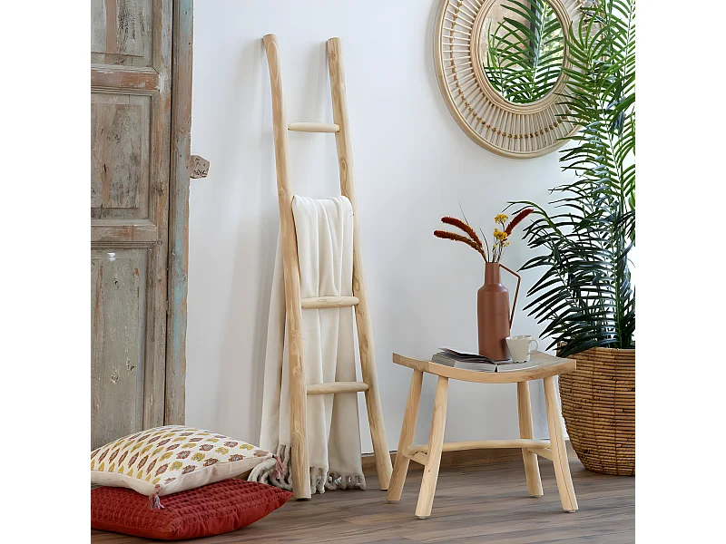 Scala tronchi di legno massiccio di teak naturale 6x150