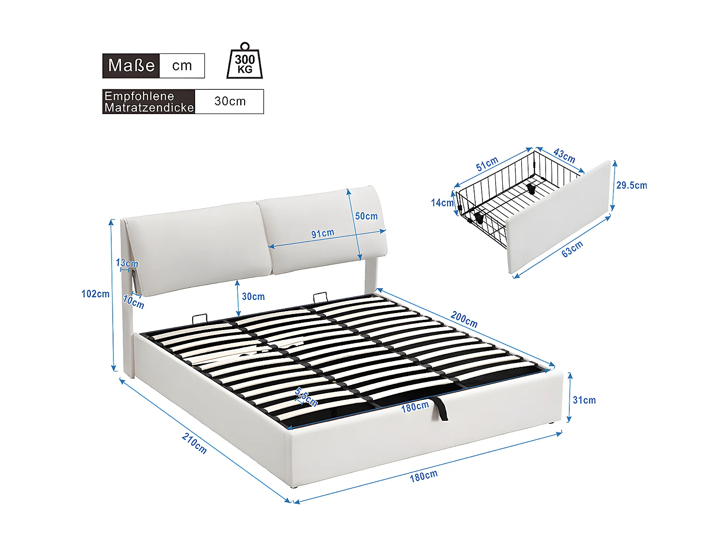 Lit coffre Lit 180x200 lit avec trois tiroirs sommier à lattes Lit adulte velours Beige