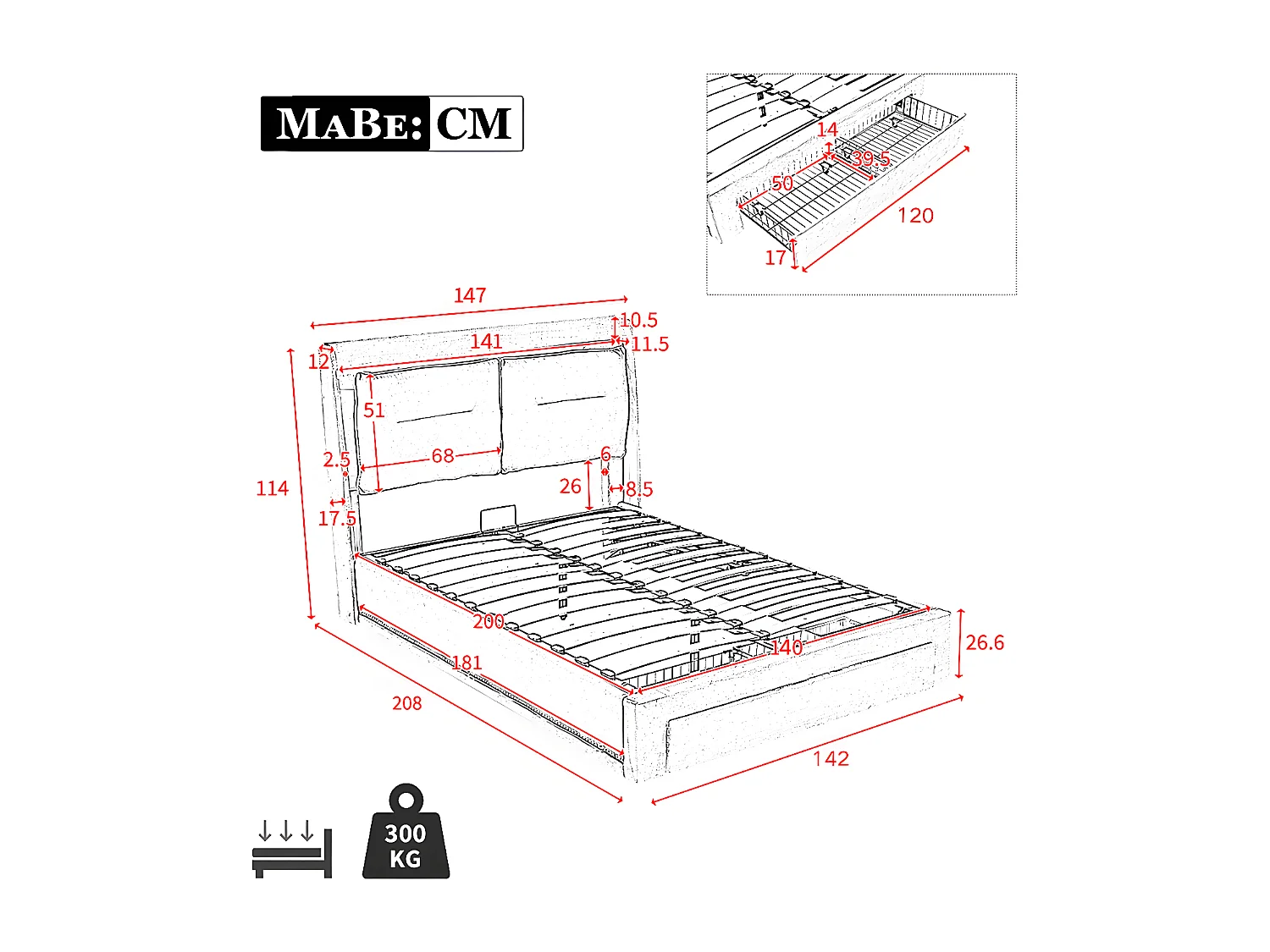Lit coffre Lit adulte 140x200 cm 2 en 1 tiroirs de rangement LED encastrées de chaque côté du lit velours gris foncé